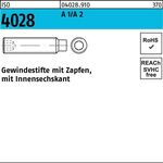 Gewindestift ISO 4028 Zapfen/Innen-6kt M10x 60 A 1/A 2 50 Stück - VPE: 50