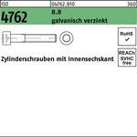 Zylinderschraube ISO 4762 Innen-6kt M4x85 8.8 galv.verz. 200St. - VPE: 200