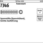 Spannstift DIN 7346/ISO 13337 2x 12 Federstahl leichte Ausf. 200 Stück - VPE: 200