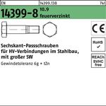 Sechskantpassschraube EN 14399-8 M22x 65 10.9 feuerverz. 1 Stück PEINER