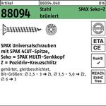 Schraube R 88094 SEKO Spitze/PZ 5x80/60-Z Stahl brüniert 200St. SPAX - VPE: 200