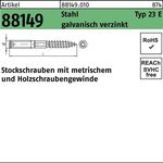 Stockschraube R 88149 Typ 23 E M8x 80 Stahl galv.verz. 100 Stück - VPE: 100