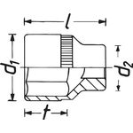 Steckschlüsseleinsatz 850LG-6 1/4 Zoll 6-kant SW 6mm L.50mm HAZET