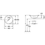 V&B Unterbauwaschtisch ARCHITECTURA d= 400mm, mit ÜL, rund we