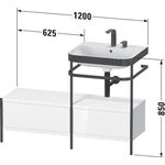 Duravit Waschtischset HAPPY D.2 PLUS 1200x490mm ohne Hahnloch weiß seidenmatt