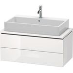 Duravit Waschtischunterbau L-CUBE 920x477mm 2 Schubk we hgl ES Ahorn mitte