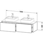 Duravit Waschtischunterbau XSQUARE 1600x400x548mm 2 Au we hgl ES Ah rechts