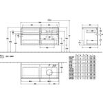 V&B Waschtischunterschrank COLLARO 120x54,8x50cm WT re m LED-B. bl ma lacq.