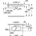 GROHE Möbelwaschtisch Euro Keramik 1 HL m ÜL 1000x460mm PureGuard/awe