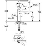 Grohe Einhand-Waschtischbatterie ESSENCE 1/2Zoll, XL-Size hard graphite gebürste