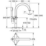 GROHE Wannenbatterie Atrio Private C. 25227 BM für Hebelgriffe supersteel