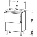 Duravit Waschtischunterbau L-CUBE 620x391mm 2 Au ta s-matt ES Ahorn mitte