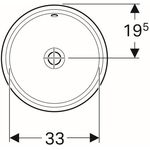 Geberit Unterbauwaschtisch VariForm rd d= 390 o Hahnloch mit Überlauf weiß