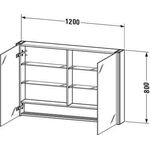 Duravit Spiegelschrank XSQUARE 1200x800x156mm, 27 W taupe supermatt