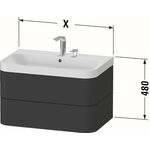 Duravit WTU HAPPY D.2 PLUS 775x490mm m UB o HL taupe supermatt