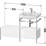 Duravit Waschtischset HAPPY D.2 PLUS 1200x490mm ein Hahnloch weiß supermatt