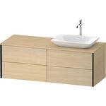 Duravit Waschtischunterbau XVIU 1400x550mm sw ma / we s-matt ES Ah links