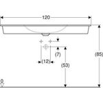 Geberit Möbelwaschtisch ONE weiß, mit Hahnloch 1200x480mm