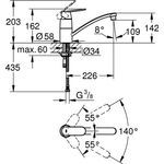 Grohe EH-Spültischbatterie EUROSMART C 1/2Zoll fla Ala chr