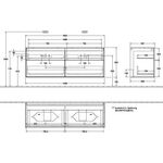 V&B Waschtischunterschrank FINION 1600x603x501mm AP Glas bl ma bl ma lacq.