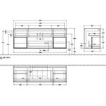 V&B Waschtischunterschrank FINION 1600x603x501mm Regalele. wh ma bl Matt