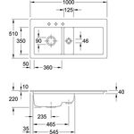 V&B Spüle SUBWAY 60 1000x510mm Be li Exzent. we