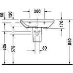 Duravit Waschtisch DURASTYLE m ÜL HLB 650x440mm 3 Hahnlöcher weiß