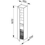 Keuco Hochschrank ROYAL REFLEX 350x1670x335mm Ans li magnolie