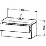 Duravit Waschtischunterbau L-CUBE m WT Vero Air 500x1000x480mm o HL pi sil