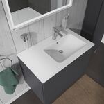 Duravit Möbelwaschtisch ME by Starck m ÜL m HLB 830x490mm 1 HL Be rechts weiß