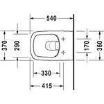 Duravit Wand-WC DURASTYLE RIMLESS tief, 370x540mm weiß WG