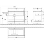 V&B Waschtischunterschrank VENTICELLO 957x606x502mm Griff white Glossy Grey