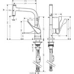 Einhebel-Spültischmischer Sel AXOR CITTE DN 15 m Ausziehauslauf Stain steel opti