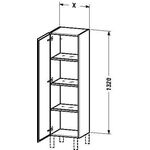 Duravit Halbhochschrank L-CUBE 400x363x1320mm Ans li Ei du gebürstet