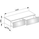 Keuco Sideboard EDITION 400 Hö j 270mm 1400x289x535mm we hgl/we klar