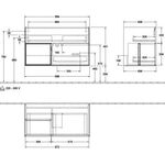 V&B Waschtischunterschrank FINION 996x591x498mm Regalele. Black Matt Peony