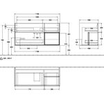 V&B Waschtischunterschrank FINION 1196x591x498mm Regal anthr. ma anthr. ma