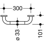 Hewi Haltegriff SERIE 801 Stützlast 300 kg Maß 300mm signalweiß