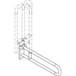 Hewi Stützklappgriff SERIE 801 drehbar, d= 33mm 750mm maigrün