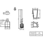 V&B WC-Bürstengarnitur ELEMENTS STRIKING 94x118x340mm, Wandmontage, eckig chrom