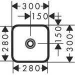 HG Aufsatzwaschtisch Xuniva Q 300x300mm o HL o ÜL weiß mit SmartClean