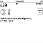 Sechskantmutter DIN 439/ISO 4035 FormB BM 10 Automatenstahl 100 Stück - VPE: 100