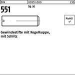 Gewindestift DIN 551 Kegelkuppe/Schlitz M3x 8 14 H 200 Stück - VPE: 200