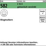 Ringmutter DIN 582 M8 C 15 E galv.verz. 25 Stück - VPE: 25