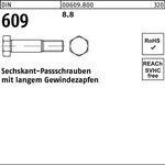 Sechskantpassschraube DIN 609 langem Gewindezapfen M36x 120 8.8 1 Stück