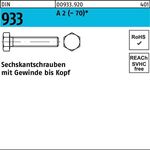 Sechskantschraube DIN 933 VG M8x 60 A 2 (- 70) 200 Stück - VPE: 200