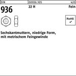 Sechskantmutter DIN 936 M20x 1,5 22 H 50 Stück - VPE: 50