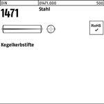 Kegelkerbstift DIN 1471 2x 8 Stahl 250 Stück - VPE: 250