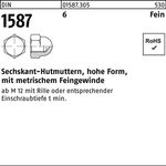 Sechskanthutmutter DIN 1587 M24x 2 6 hohe FormFeingew. 10 Stück - VPE: 10