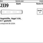 Kegelstift ISO 2339 gedreht B 1,5x 14 Stahl Kegel 1:50 200 Stück - VPE: 200